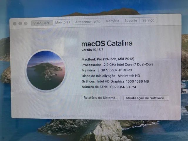 MacBook Pro Apple 2012 13" i7 Dual-Core 8GB RAM Prata Alumínio  - Foto 4