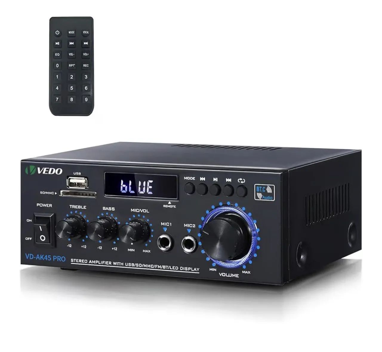 Amplificador de áudio estéreo - Receiver Ak45