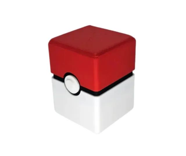 Deck Box Estilo Pokebola Compativel Com Pokemon TCG Porta Cartas Para 2 Decks Completos - Foto 2