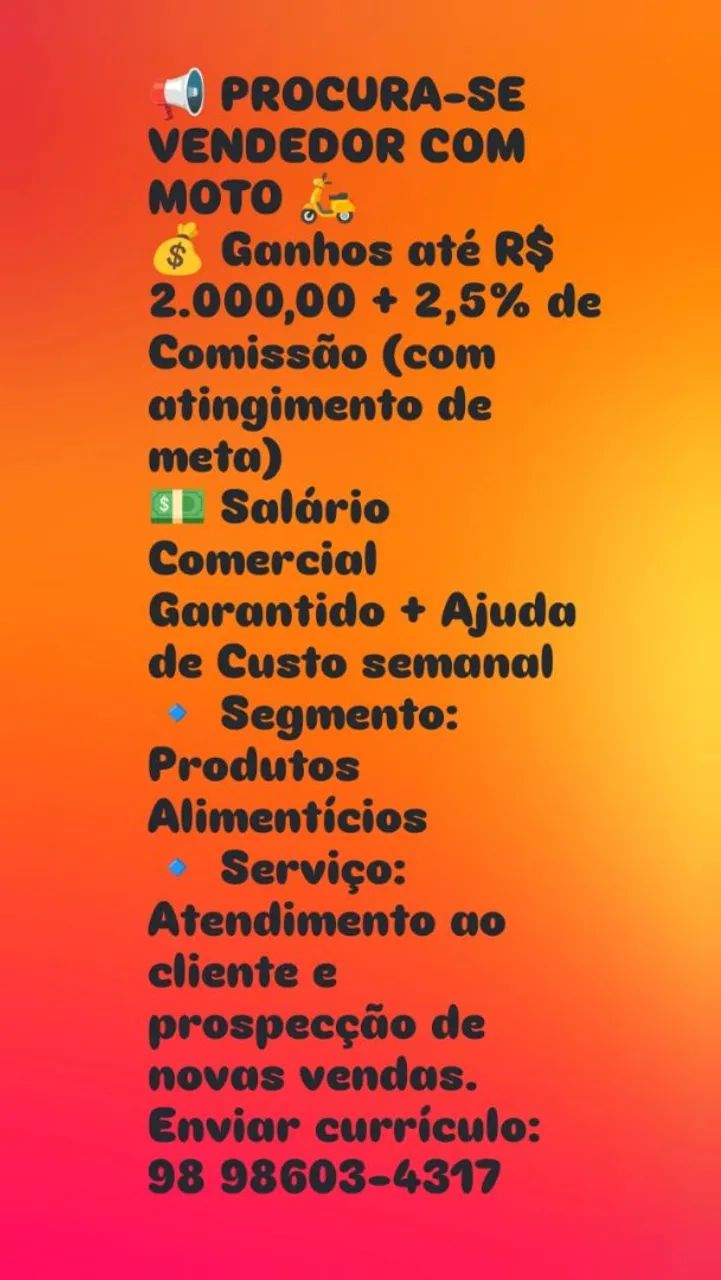 Vendedor com moto 