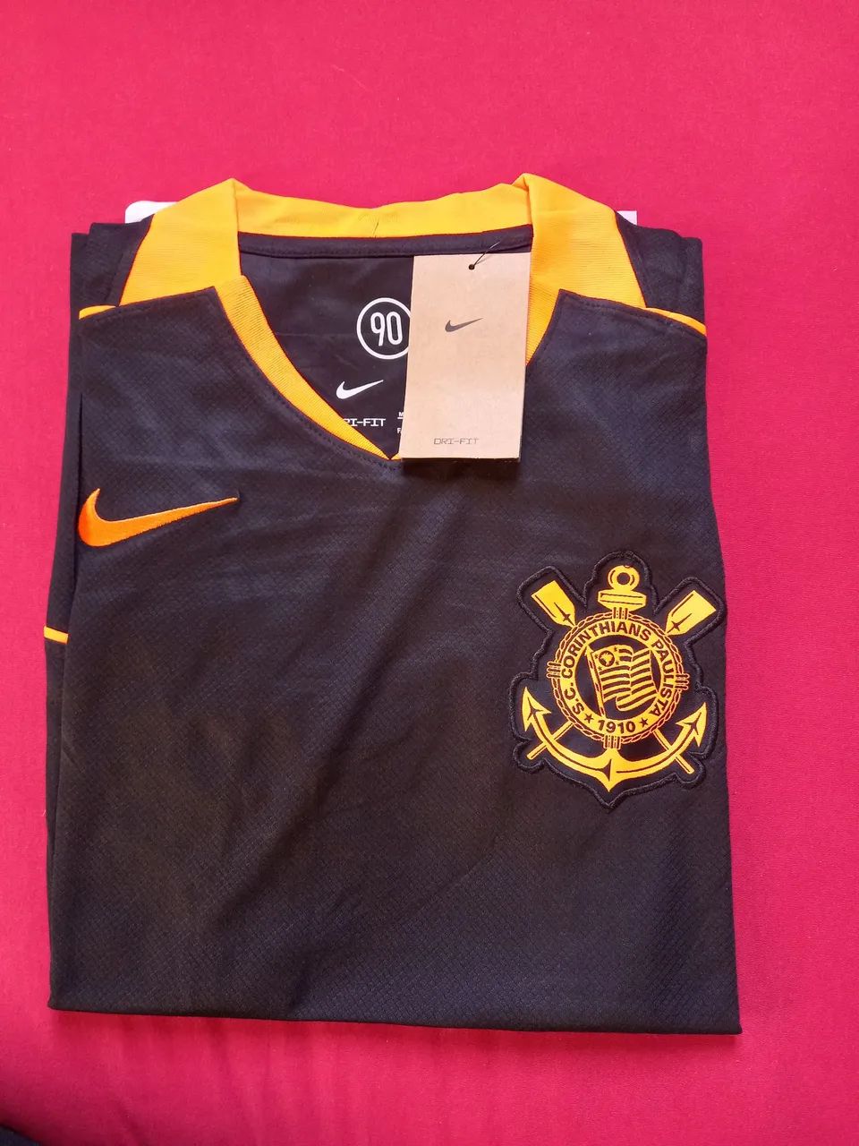  Camisa do corinthians III preta e laranja versão Torcedor  - Foto 5