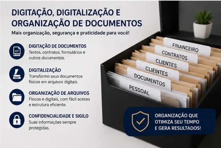 Digitação, Digitalização e Organização de Documentos