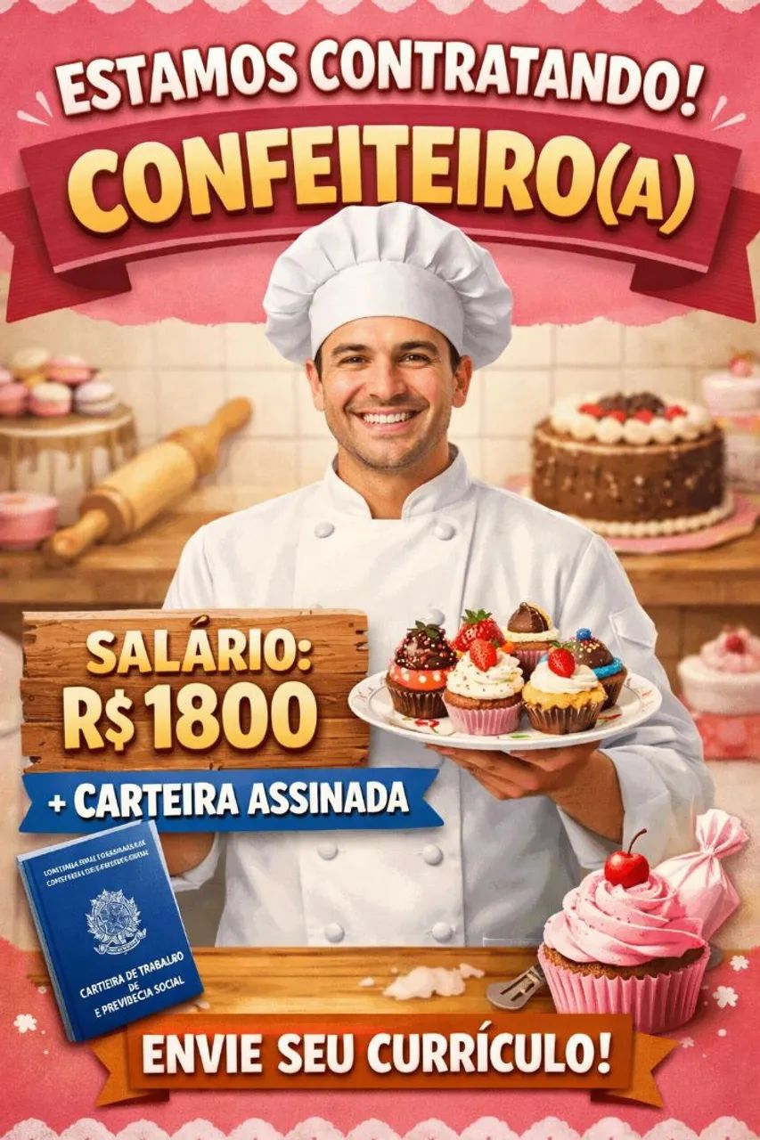 Vaga para confeiteiro(a)