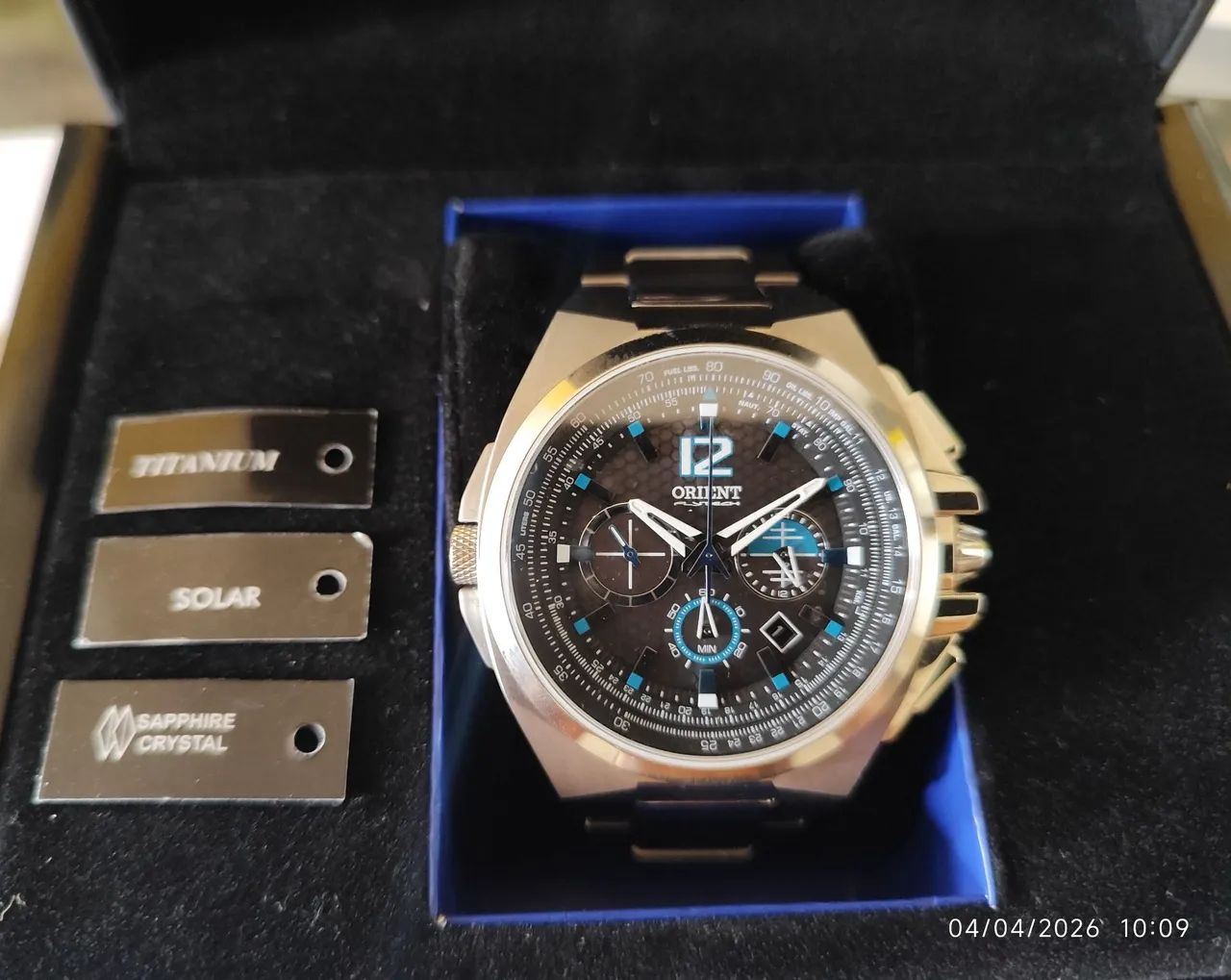 RELÓGIO DE PULSO ORIENT FLYTECH MBTTC017 - TITANIUM | SOLAR | ESTADO IMPECÁVEL - Foto 2