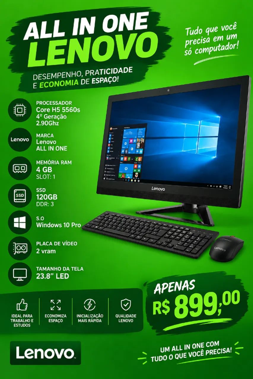 Computador All In One - Pronto para Uso