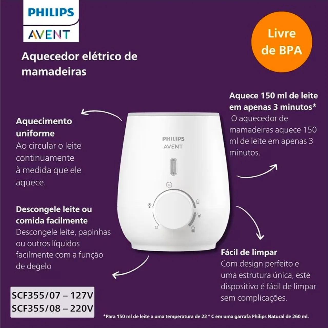 Aquecedor de mamadeira elétrico Philips Avent - Foto 4