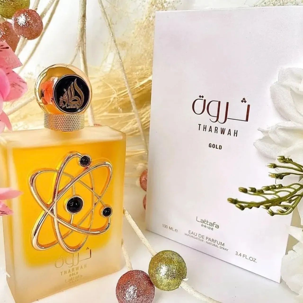Perfume Feminino Árabe Tharwah Gold - Lattafa Pride - - Foto 4
