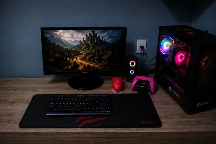 PC GAMER COM PERIFÉRICOS E MONITOR