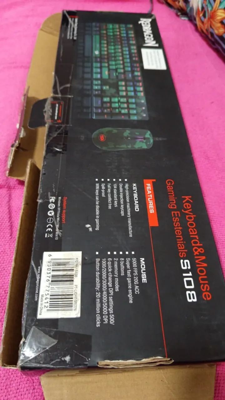 Kit Teclado E Mouse Redragon Camuflado S108 Rainbow - Foto 5