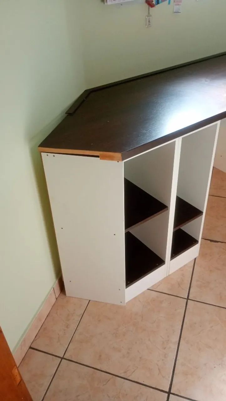 Escrivaninha de escritório (branco e tabaco)  - Foto 4