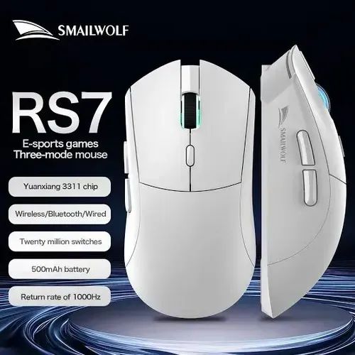 Mouse RS7 Sensor PAW3311 (SEM FIO) (2.4G/BT/Cabo) SMAILWOLF