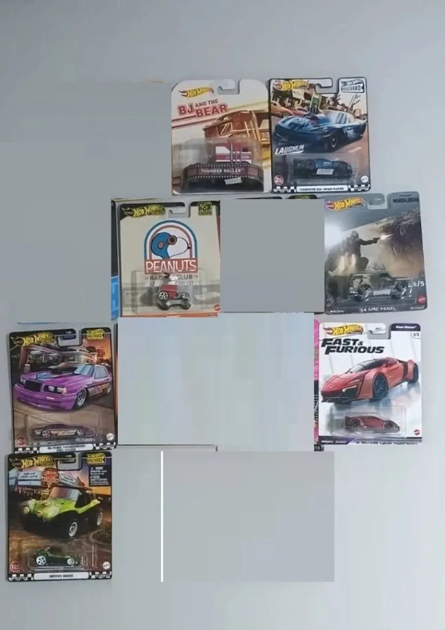 Lote Com 07 Hot Wheels Premium Velozes Temáticos dragster vw  1/64