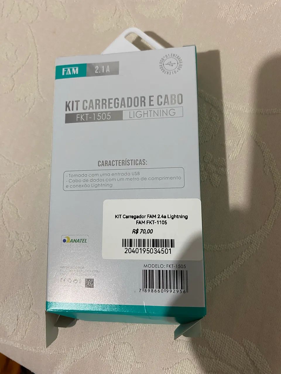 Carregador P/ celular - kit com cabo de 1metro - Foto 3