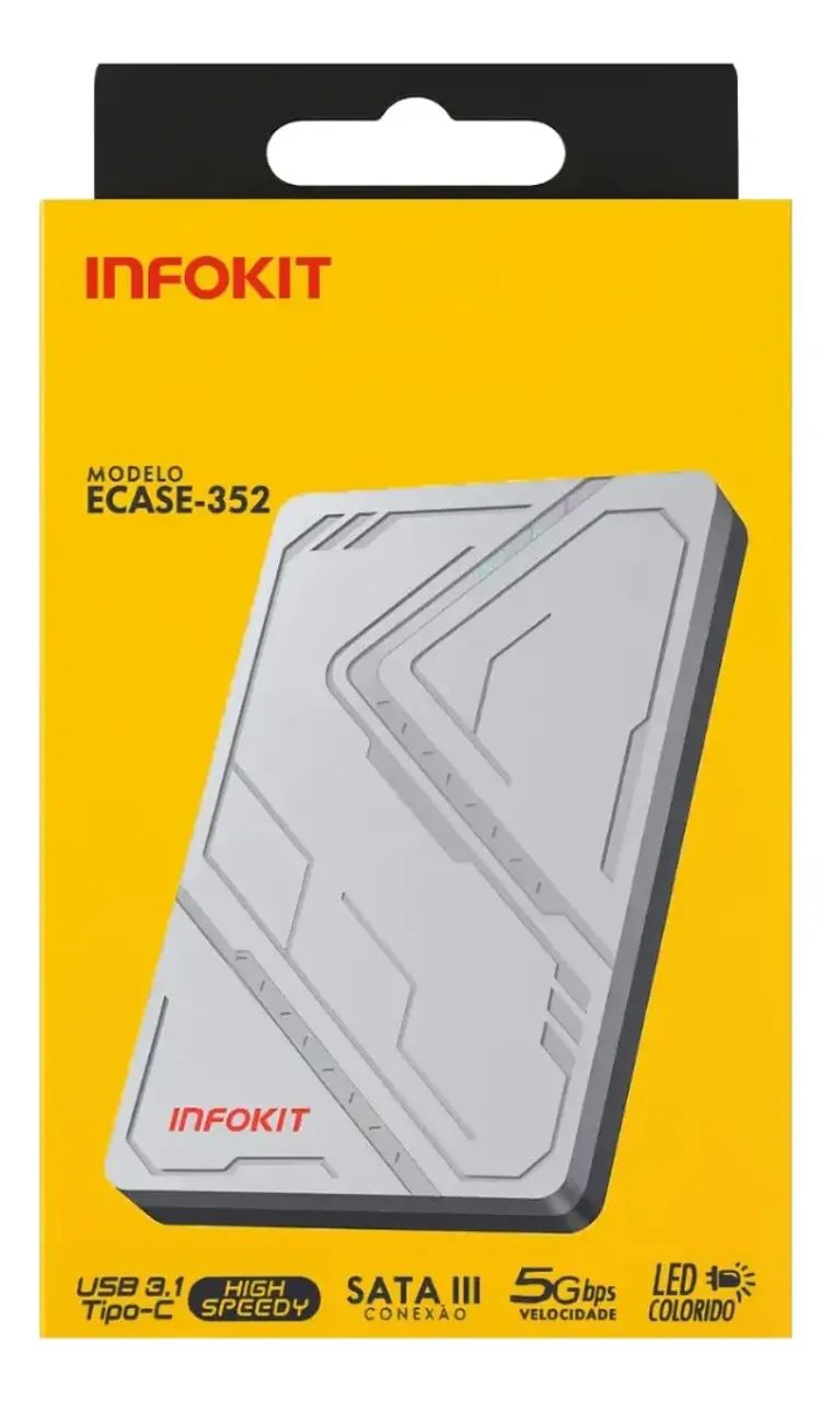 Case HD 2.5 Notebook USB 3.1 Infokit ECASE-352 - WZetta - Foto 5