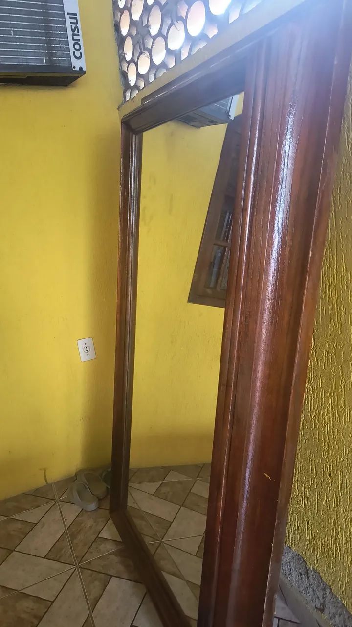 Espelho de antiguidade de madeira  - Foto 2