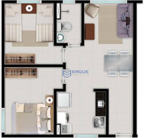 Apartamento com 2 dormitórios à venda, 47 m² por r$ 130.990 - centro - caucaia/ce - Foto 8