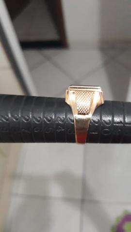 Anel de ouro 750 18k com pedra onix - Foto 3