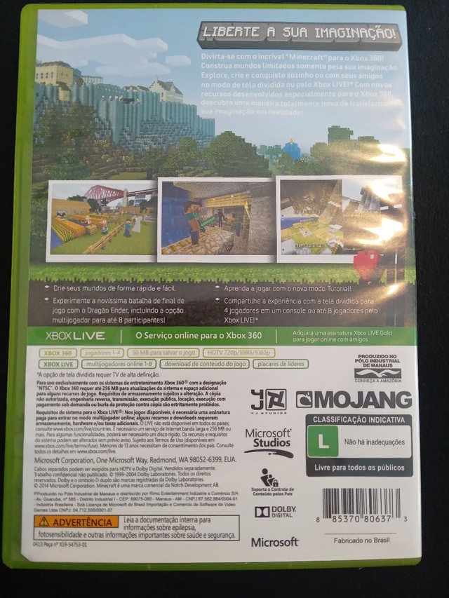 Minecraft X Box 360 - Videogames - Atuba, Curitiba 1097484416