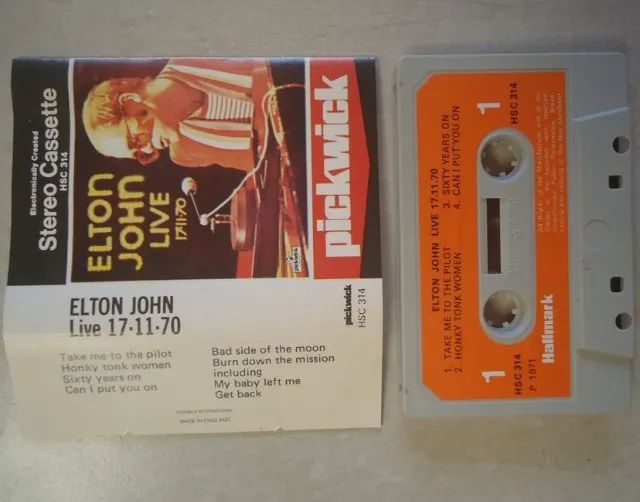 K7 Elton John 1977 Live 17-11-70, Fita Cassete Original Importada - Foto 3