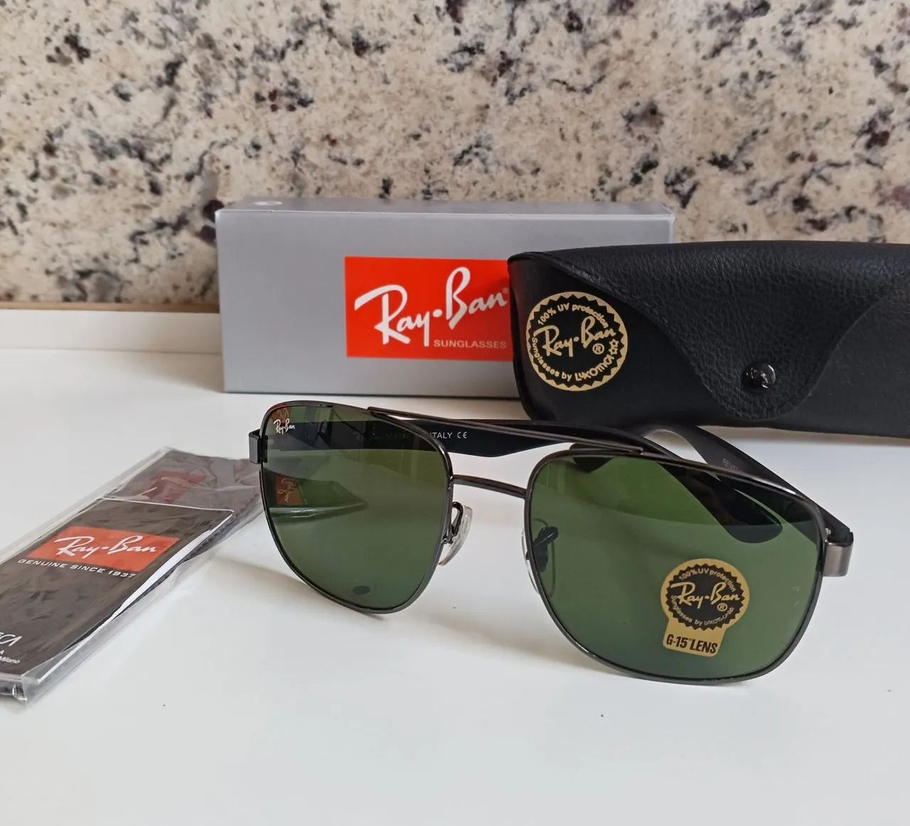 Óculos de Sol Ray-ban RB3483 Lentes Safira - Foto 3