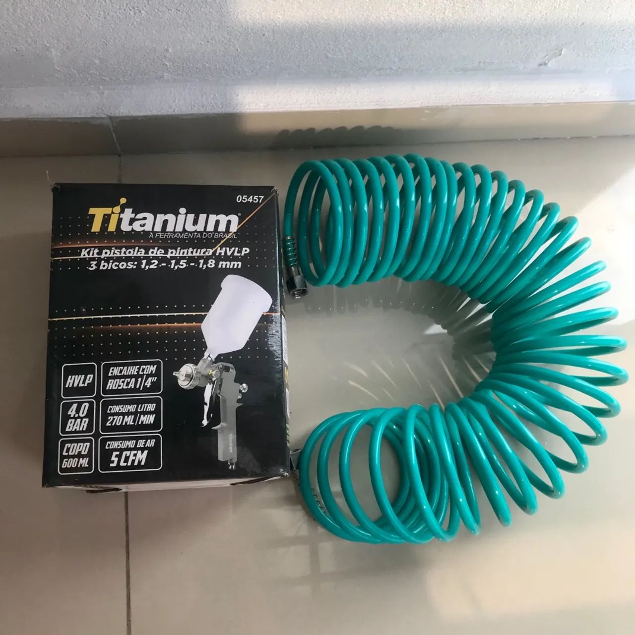 Pistola pintura com mangueira 