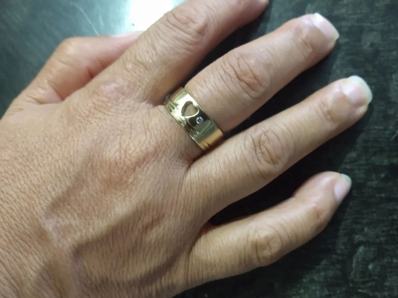 Aliança moeda antiga noivado ou casamento 