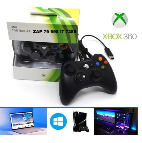 Controle Para Xbox 360, Com Fio Compatível Com Xbox 360, PC, Notebook e outros.