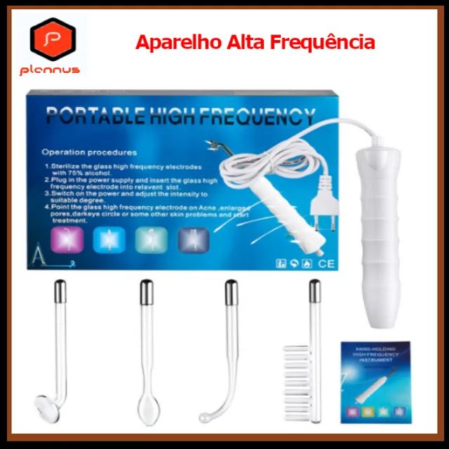 Aparelho Alta Frequência Com 4 Eletrodos Para Limpeza De Pele Capilar  Estética z034 