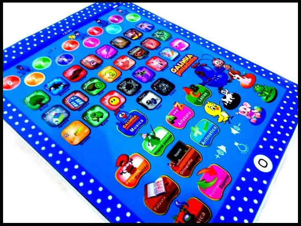 R$49,99 brinquedo musical tablet infantil educativo galinha pintadinha eletronico a pilhas