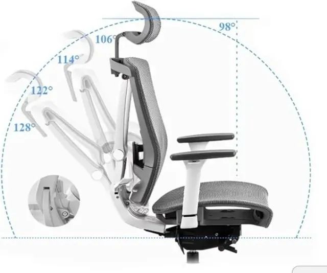 Cadeira de Escritório Makkon MK-7188 Ergonômica (Branca) - Foto 2