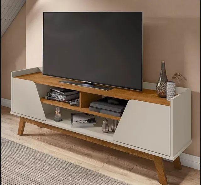 Rack estilo Retrô para sala até 65 polegadas 