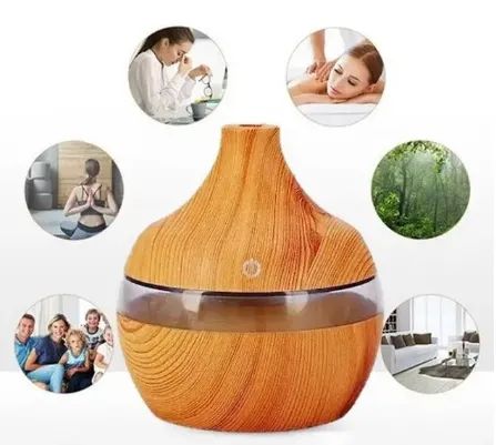 ** Aromatizador Ambiente Umidificador de Ar Mini 300ml Cor Madeira Recarregável USB z617  - Foto 2