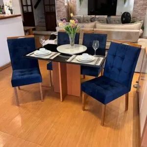 sala mesa jantar com 4 cadeiras 