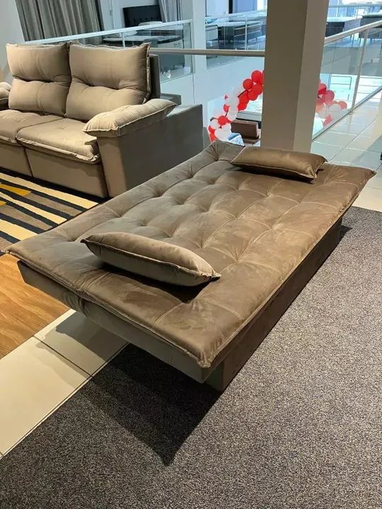 Sofá Cama Búzios Marrom. Produto Novo. Pronta Entrega. - Foto 2