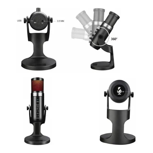 Microfone Condensador Dazz X Pro Rgb Usb 2.0 Gamer Podcast - Loja Natan Abreu  - Foto 3