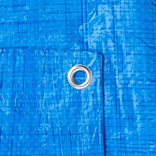 Lona De Polietileno Encerada Com Ilhós 100 Micra Azul - Nove54 - 8 M X 7 M - Foto 2