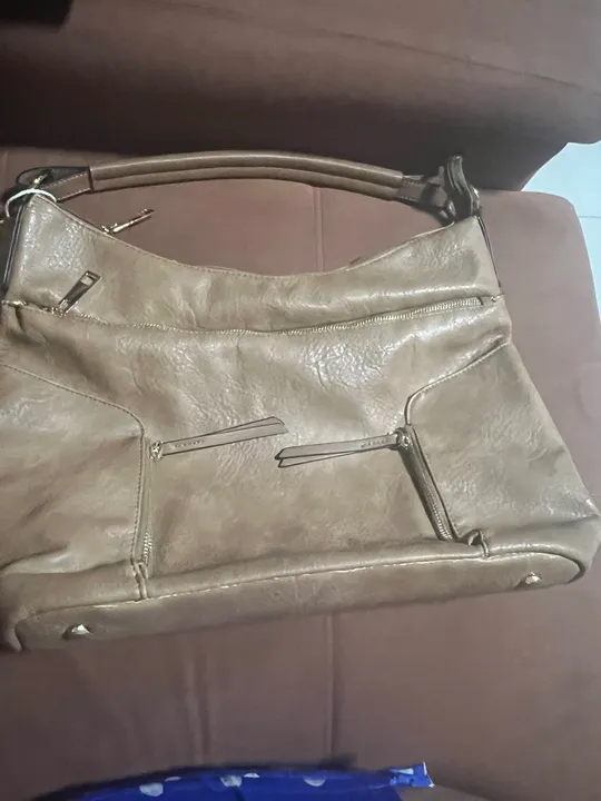 Bolsa Feminina de Ombro Marrom - Couro Sintético - Alyssa