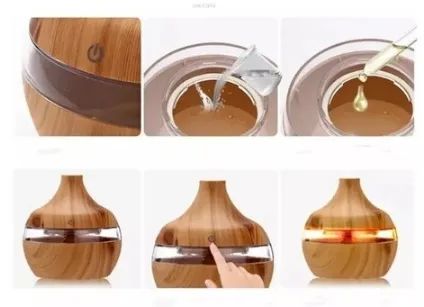 ** Aromatizador Ambiente Umidificador de Ar Mini 300ml Cor Madeira Recarregável USB z617  - Foto 4