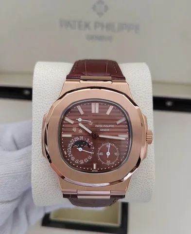 Relogio Patek PhilIppe Nautilus Moonphase Couro 