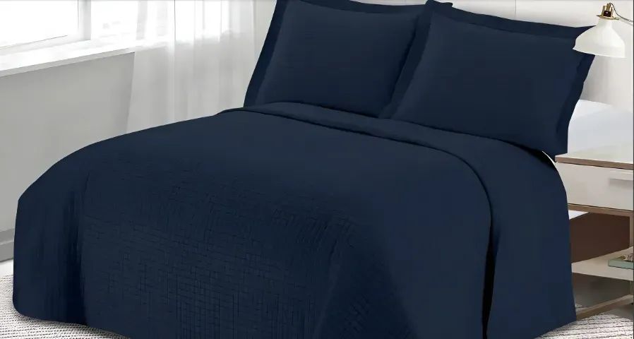 Cobre Leito Cama Azul Oxford - Foto 2