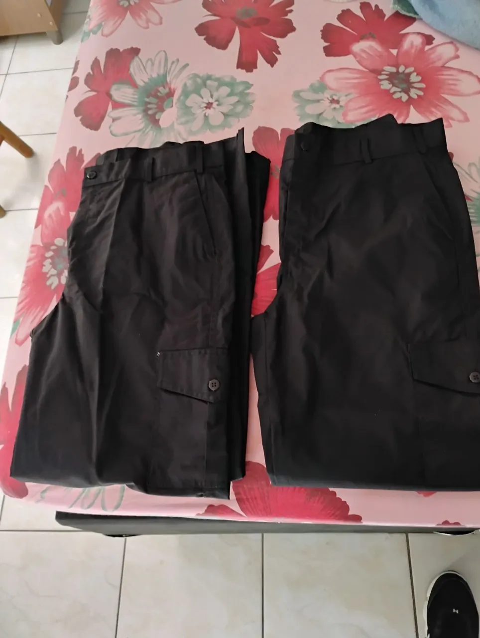 Calças de tecido preto Tática rip top