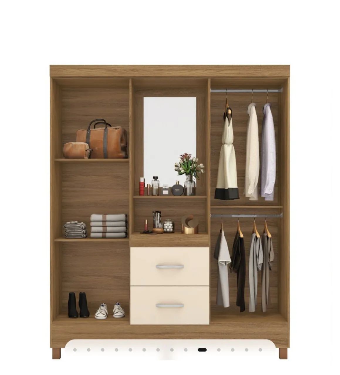 Guarda-Roupa Casal com Espelho e Gavetas - Moderno e Funcional - Foto 2