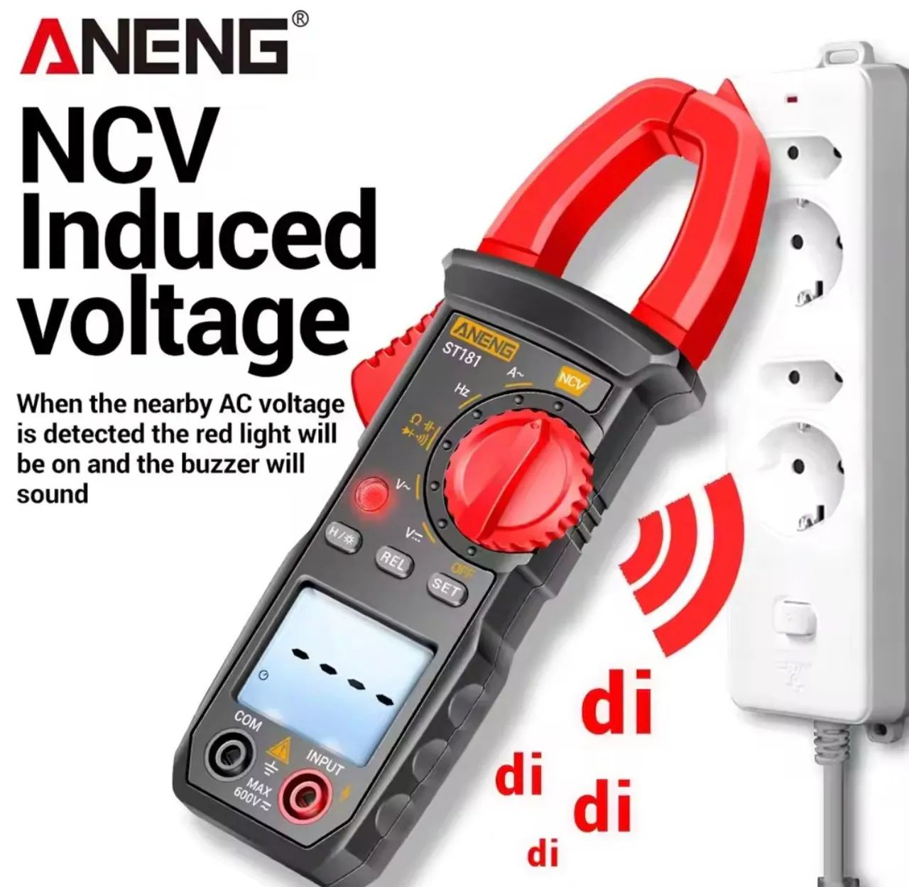 Alicate amperímetro ANENG-ST181 Digital Clamp Meter DC e AC - Foto 3