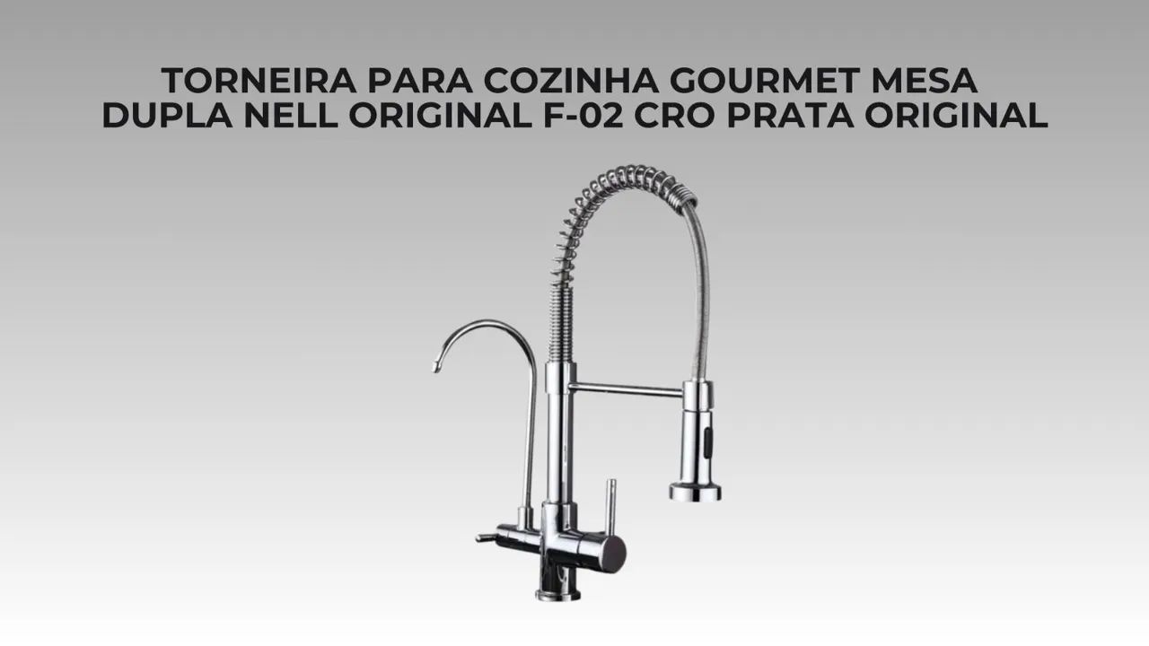 Torneira para Cozinha Gourmet Mesa Dupla Nell Original F-02 Cro Prata