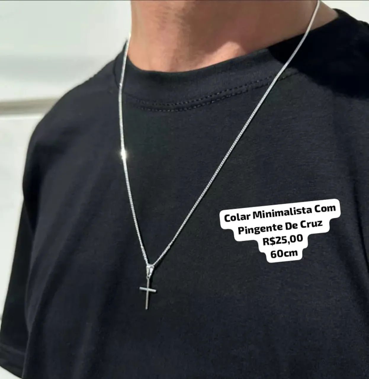 Colar masculino com crucifixo - Foto 4