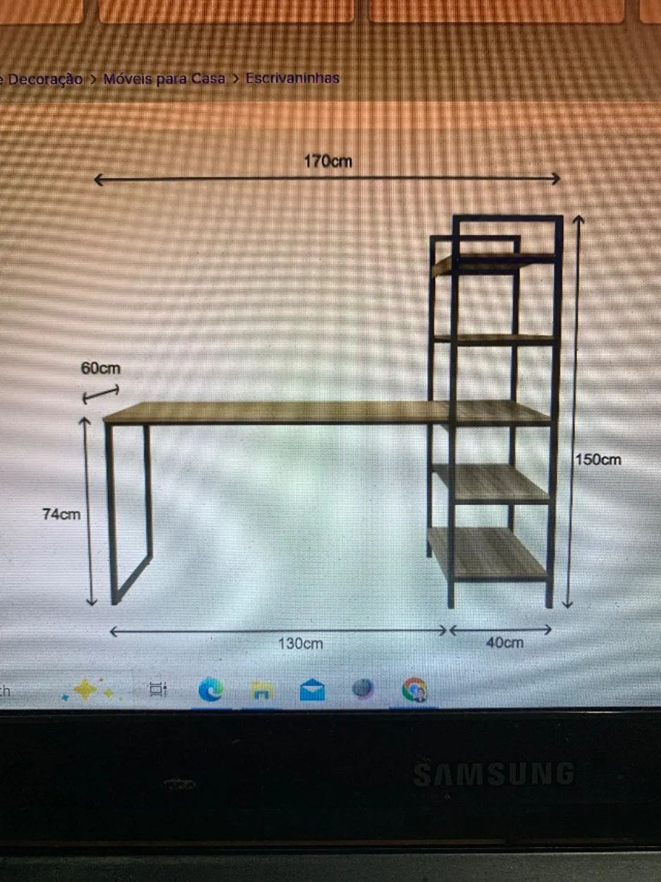 Mesa/estante industrial - Escritório  - Foto 6