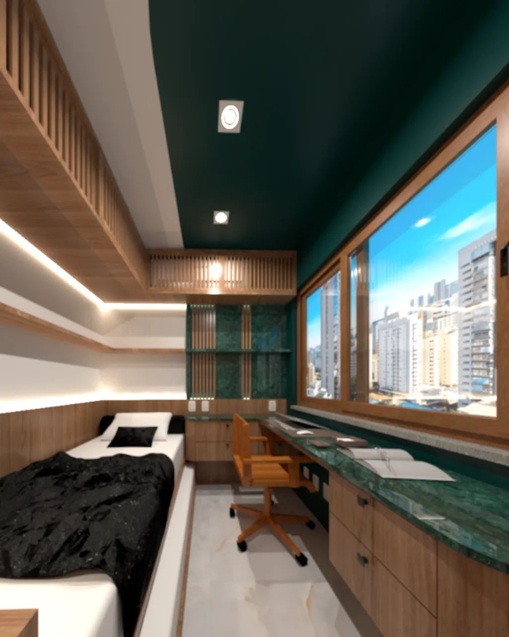 Projeto de escritório-arquitetura de interiores-escritório-quarto projetado-sala comercial - Foto 2