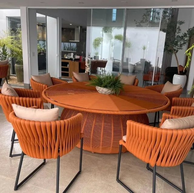 Mesa para área externa tricô náutico