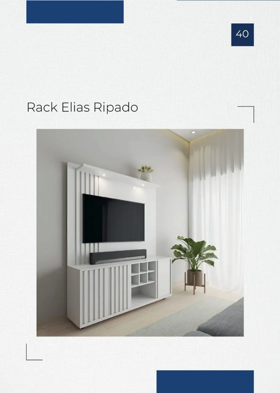 Rack com Painel Elias 100% MDF TV ate 55 - Foto 3