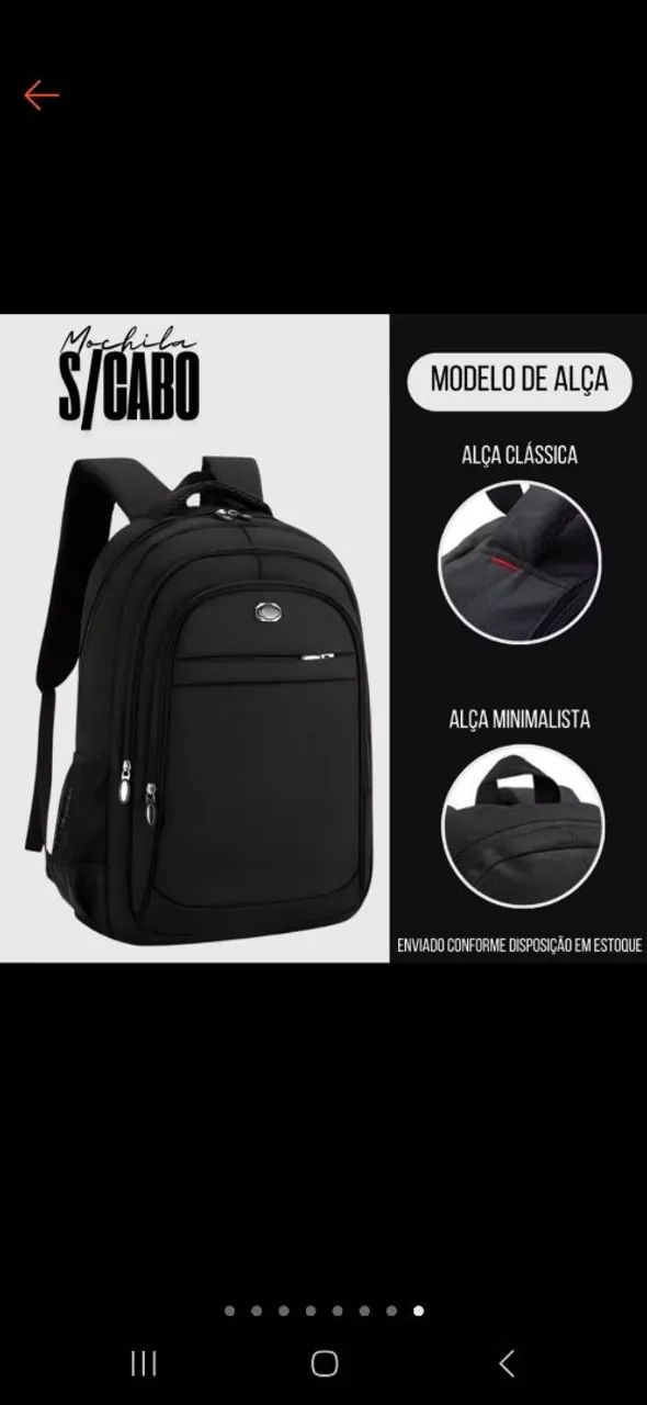 Mochila Preta - Ideal para o Dia a Dia - Foto 2
